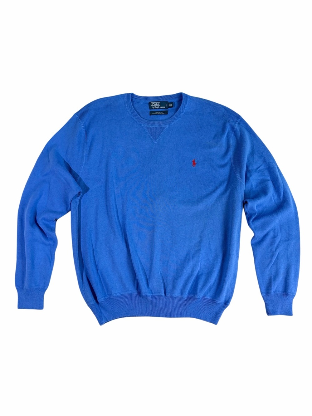2000s Polo by Ralph Lauren Royal Blue Crewneck Sweater with Red Pony